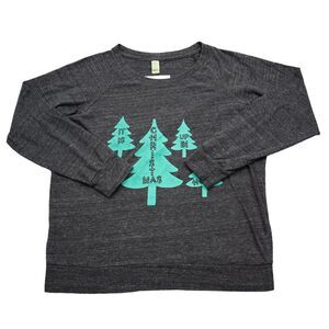 Alternative Earth Sweatshirt Womens XL Gray Long Sleeve Round Neck Graphic Print